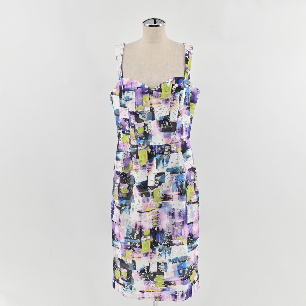 Dress The Population Nicole Dress Womens Size XXL Abstract Sheath Cocktail Art